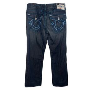 True Religion Vintage Y2K Made in USA Distressed Denim Straight Leg Jeans Sz 38